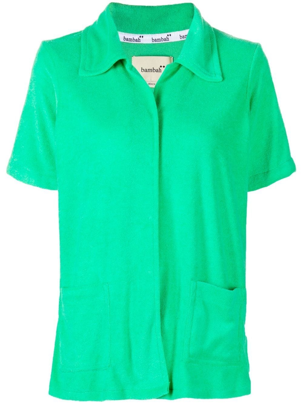 Bambah towelling-effect short-sleeve shirt - Green von Bambah