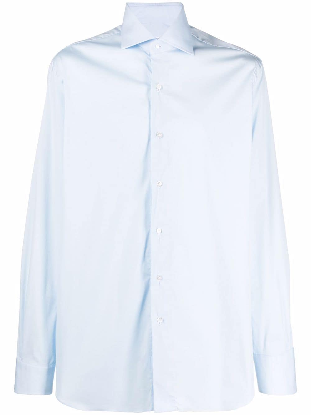 Barba French collar long-sleeve cotton shirt - Blue von Barba