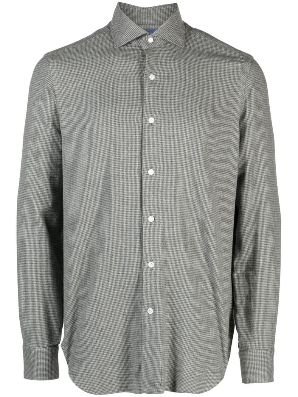 Barba check-print cotton shirt - Grey von Barba