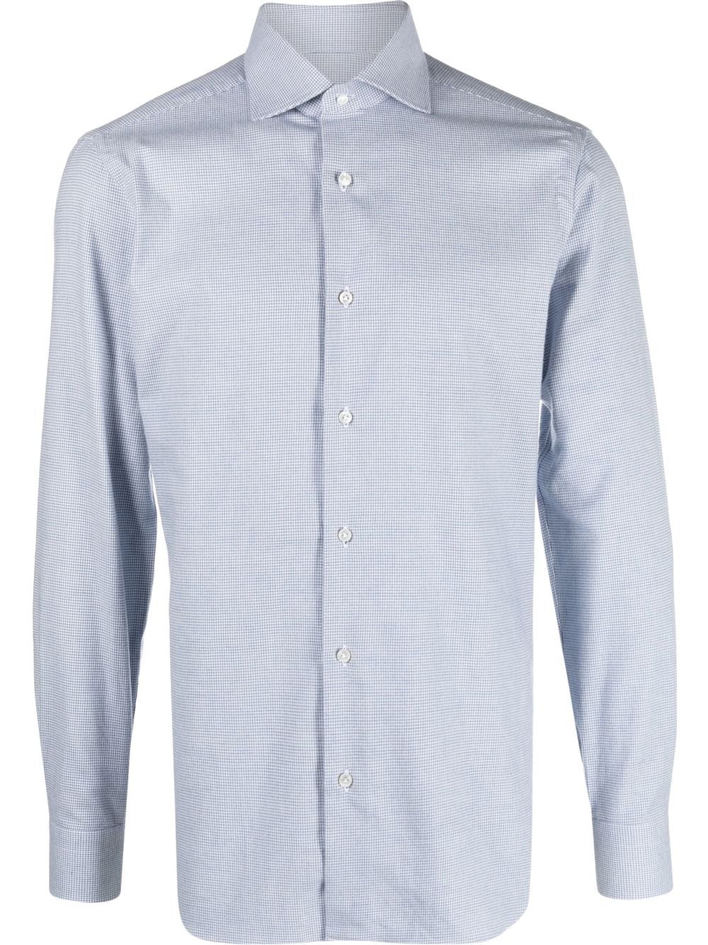 Barba checked long-sleeve shirt - Blue von Barba