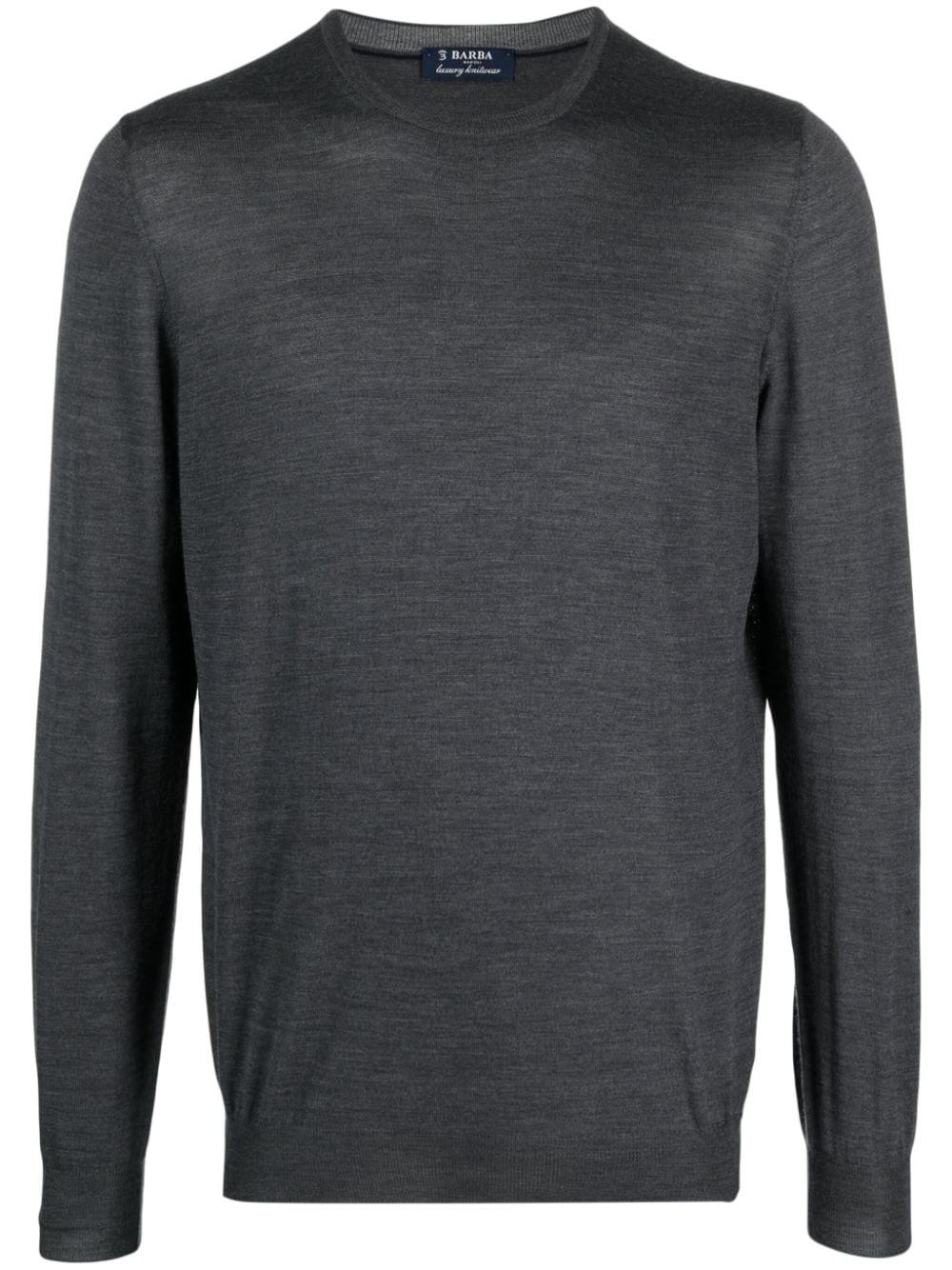 Barba fine-knit virgin wool jumper - Grey von Barba