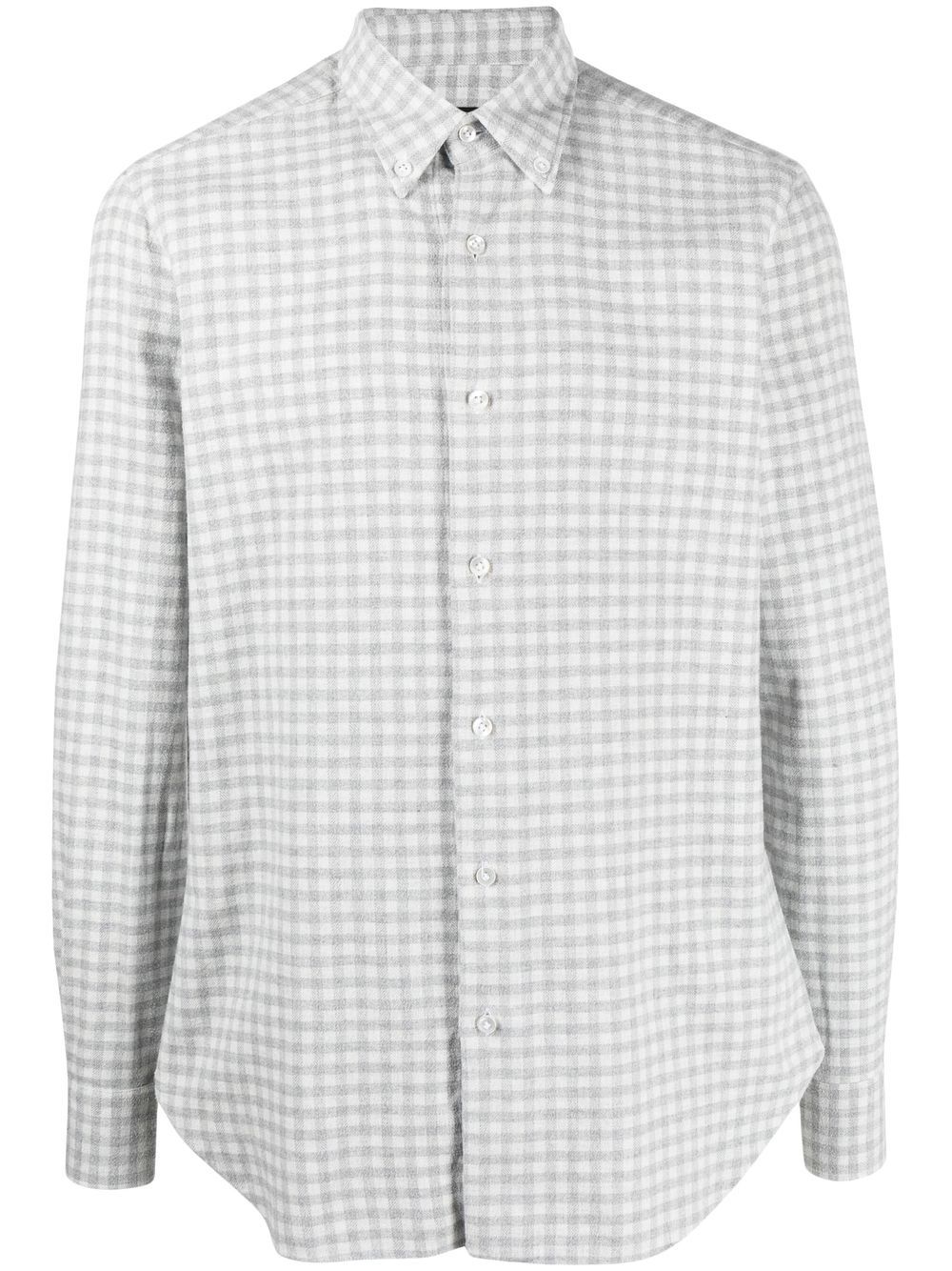 Barba gingham-check button-down shirt - Grey von Barba