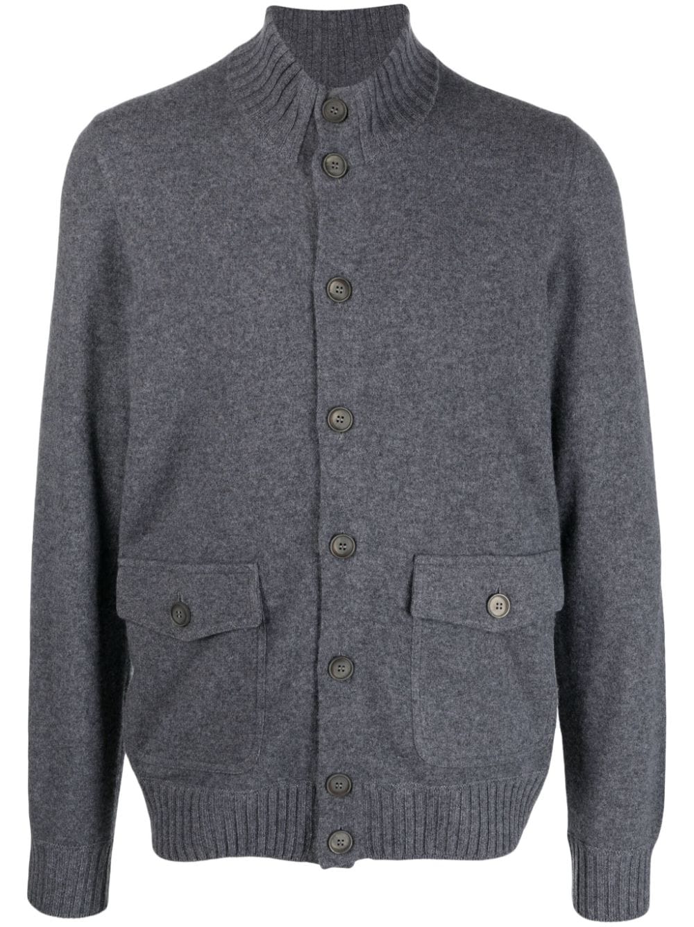 Barba high-neck cashmere cardigan - Grey von Barba