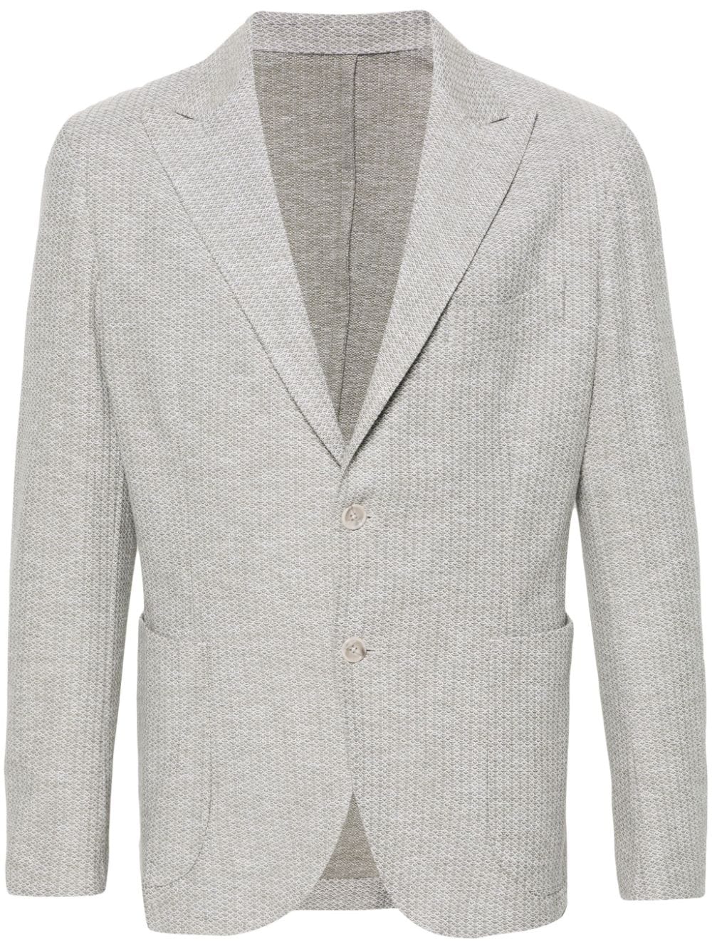 Barba jacquard single-breasted blazer - Green von Barba