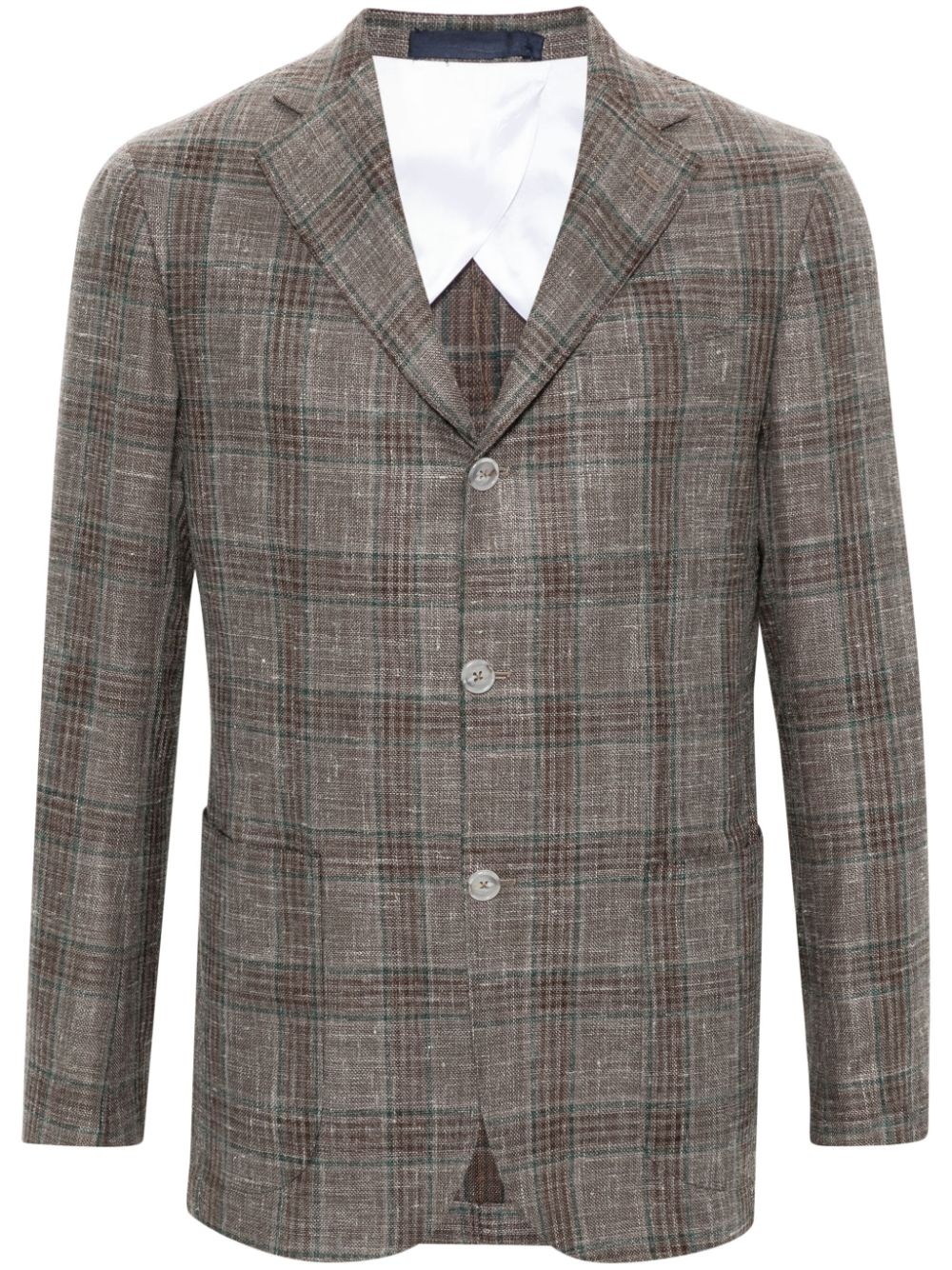 Barba plaid tweed blazer - Brown von Barba