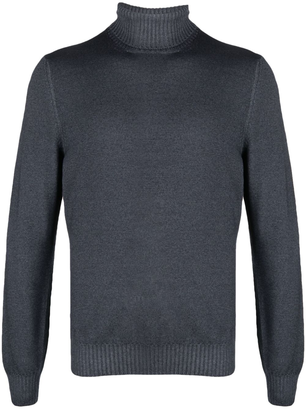 Barba ribbed-trim roll-neck jumper - Blue von Barba