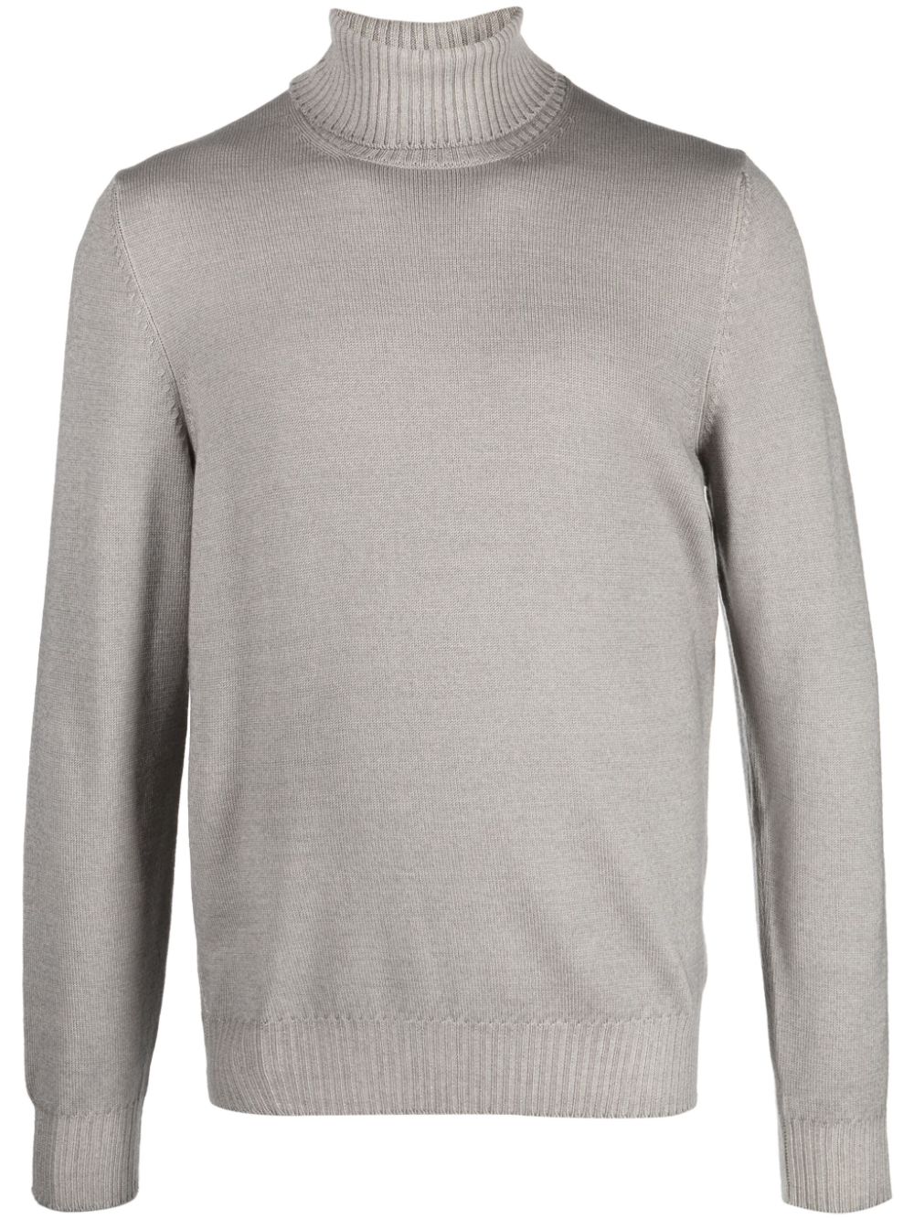 Barba ribbed-trim roll-neck jumper - Grey von Barba