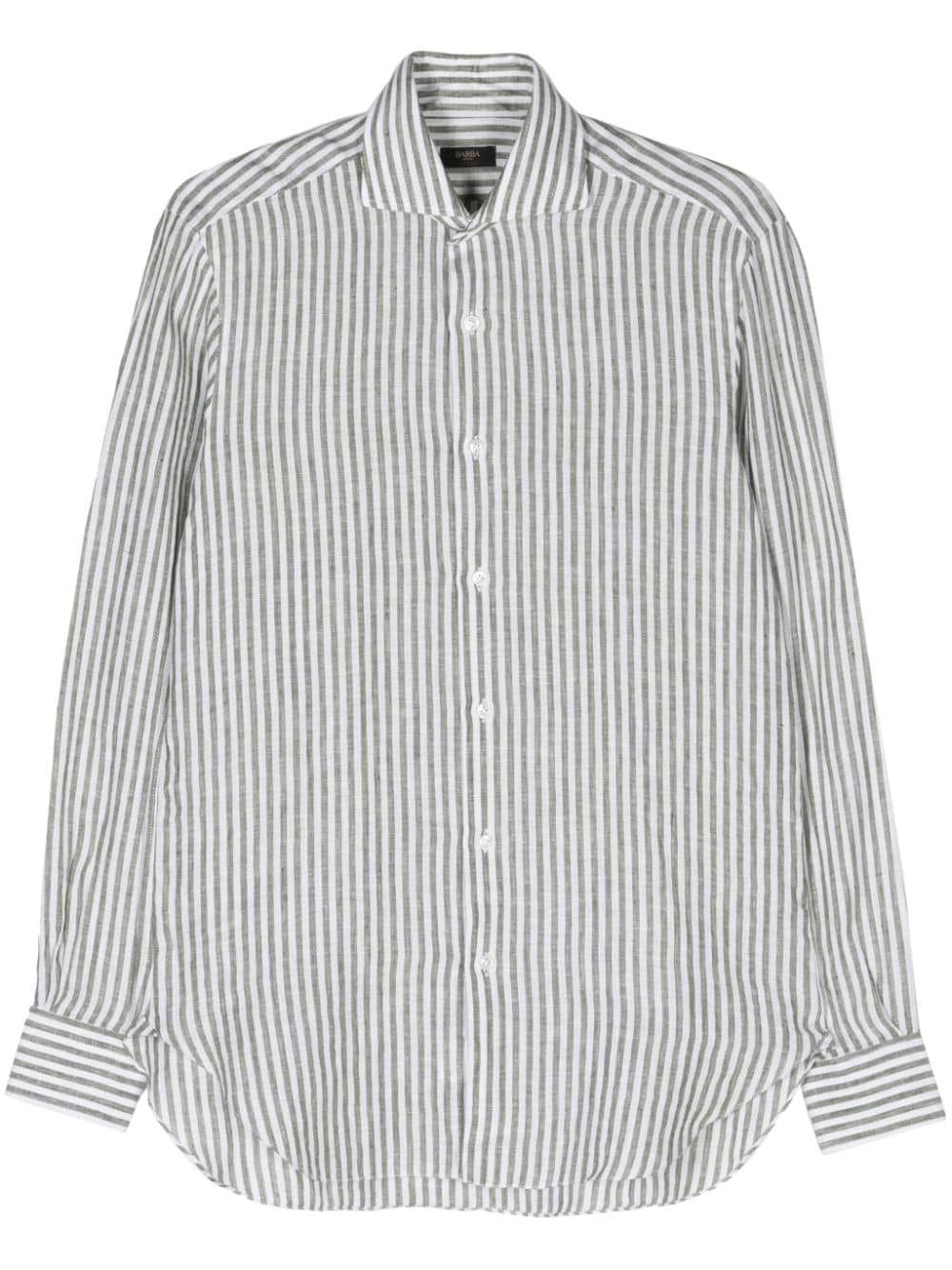 Barba striped linen shirt - Green von Barba