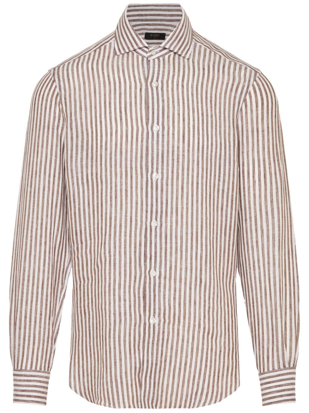 Barba striped shirt - Brown von Barba