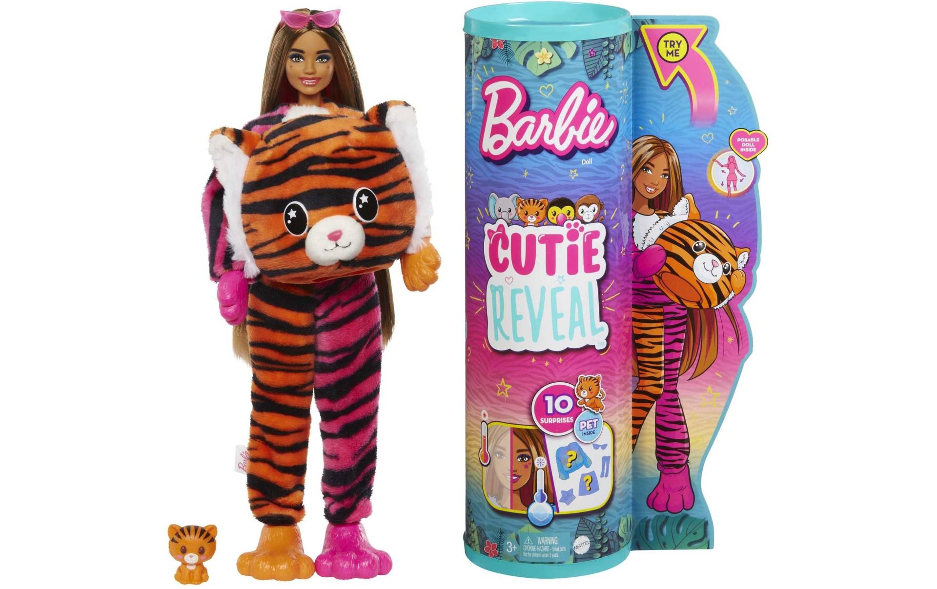 Barbie Anziehpuppe »Cutie Reveal Barbie Jungle Series Tiger« von Barbie
