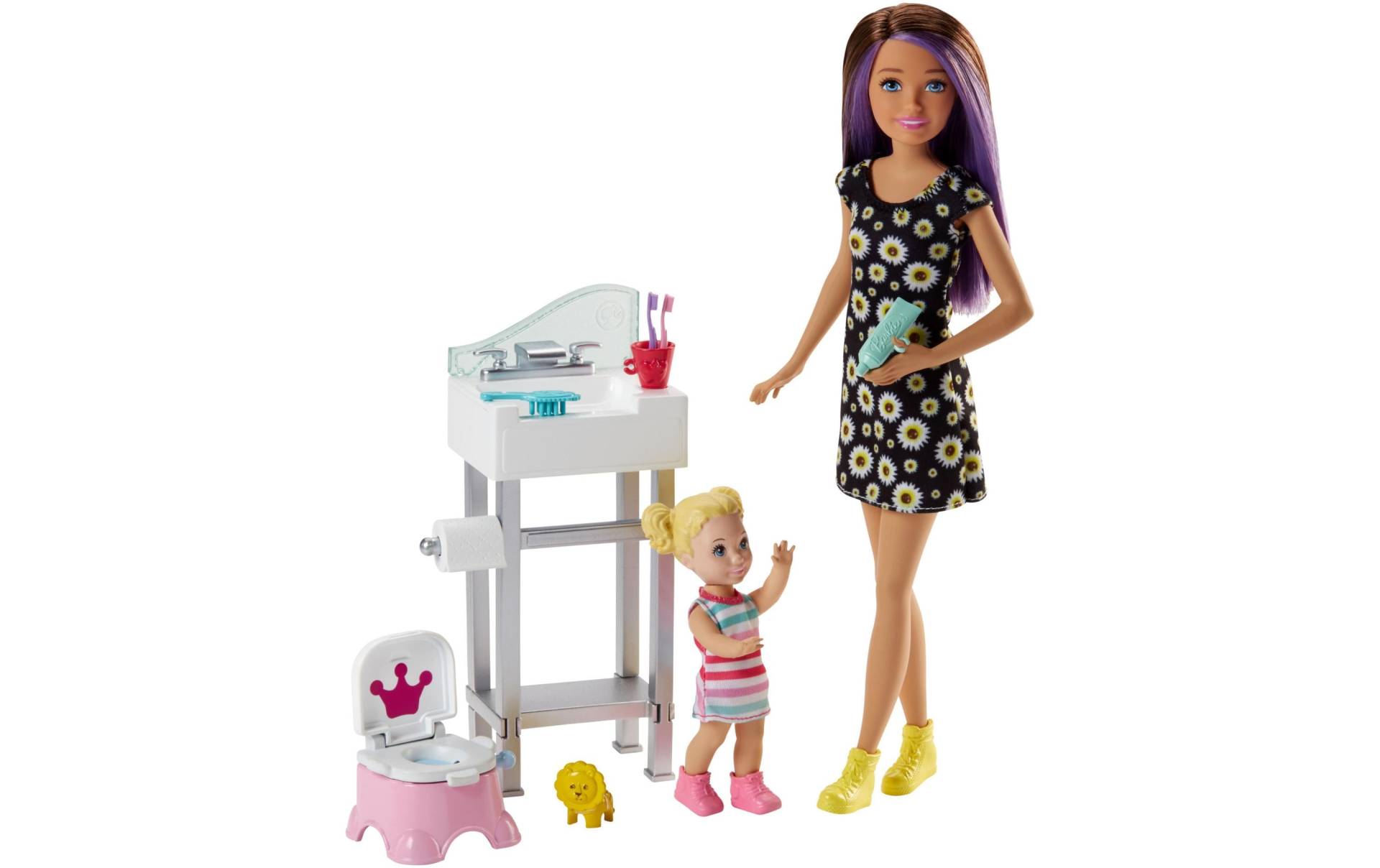 Barbie Spielfigur »Skipper Babysitters mit Töpfchen und Kleinkind« von Barbie