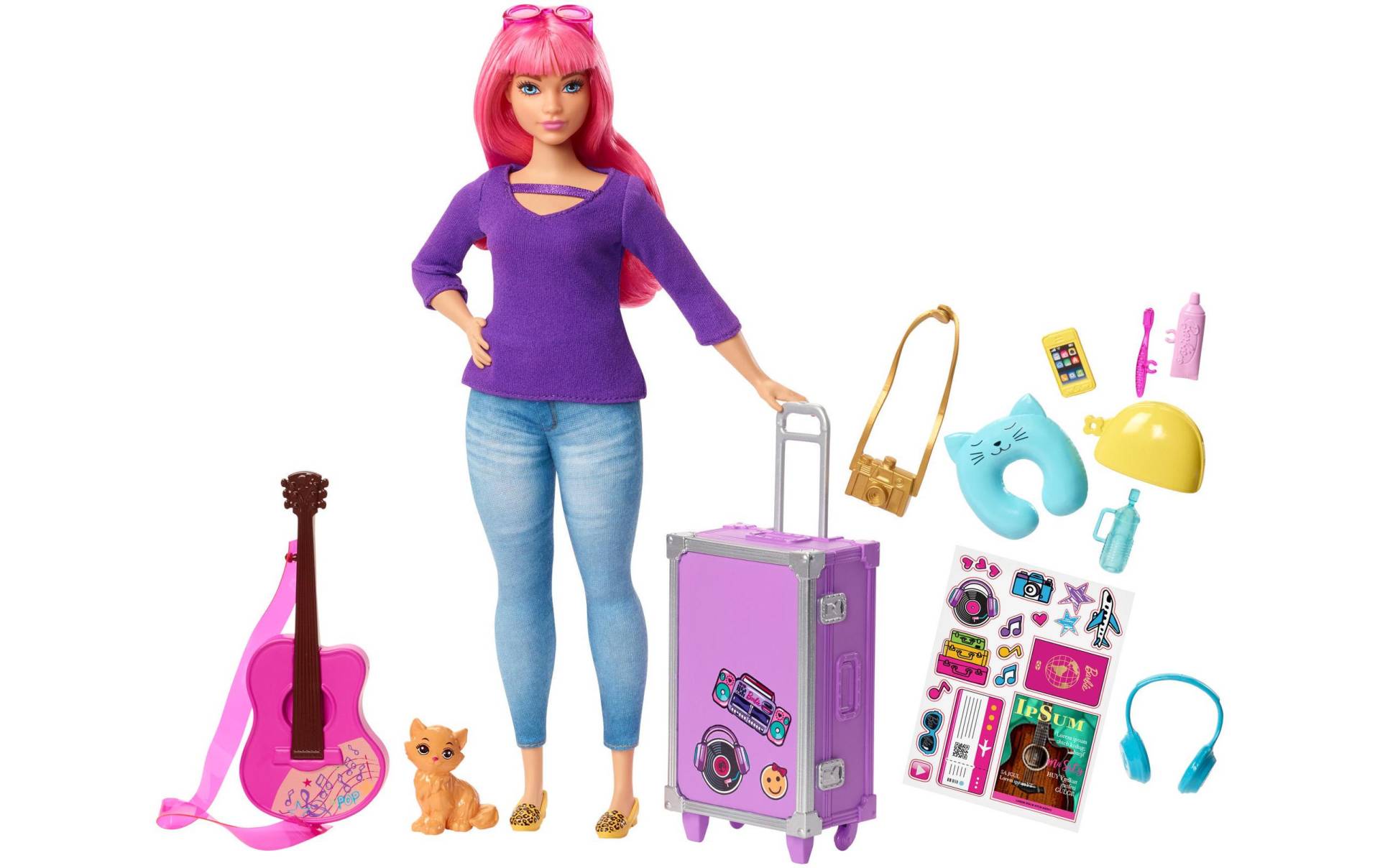 Barbie Spielfigur »Travel Barbie curvy mit Zubehör« von Barbie