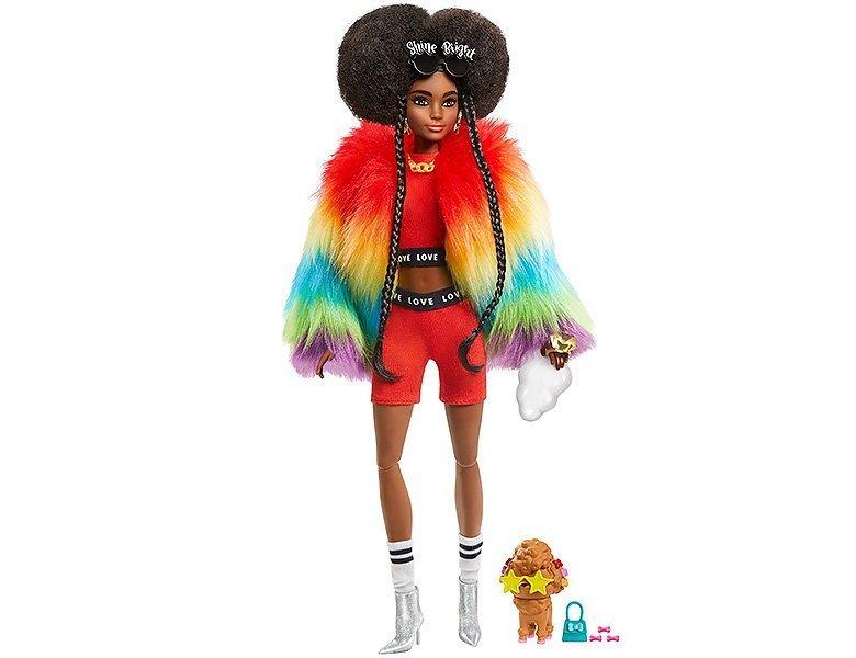 Extra Puppe Mit Afro Und Regenbogen-jacke Unisex Multicolor ONE SIZE von Barbie