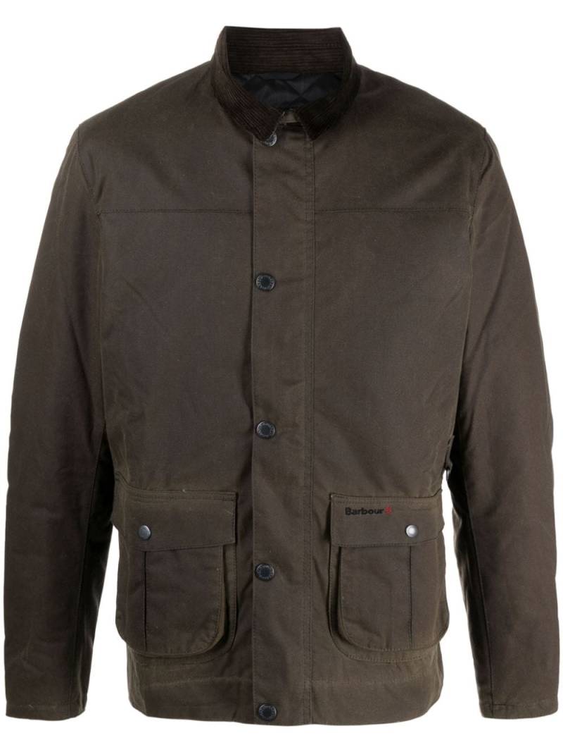 Barbour Brunden Wax corduroy-collar jacket - Green von Barbour