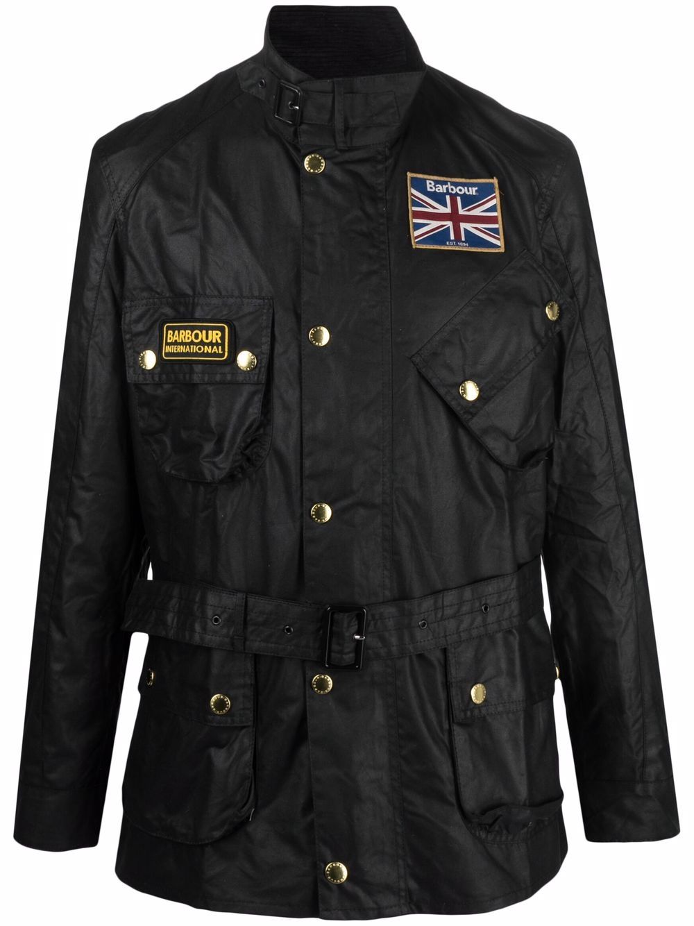 Barbour International Union Jack wax jacket - Black von Barbour