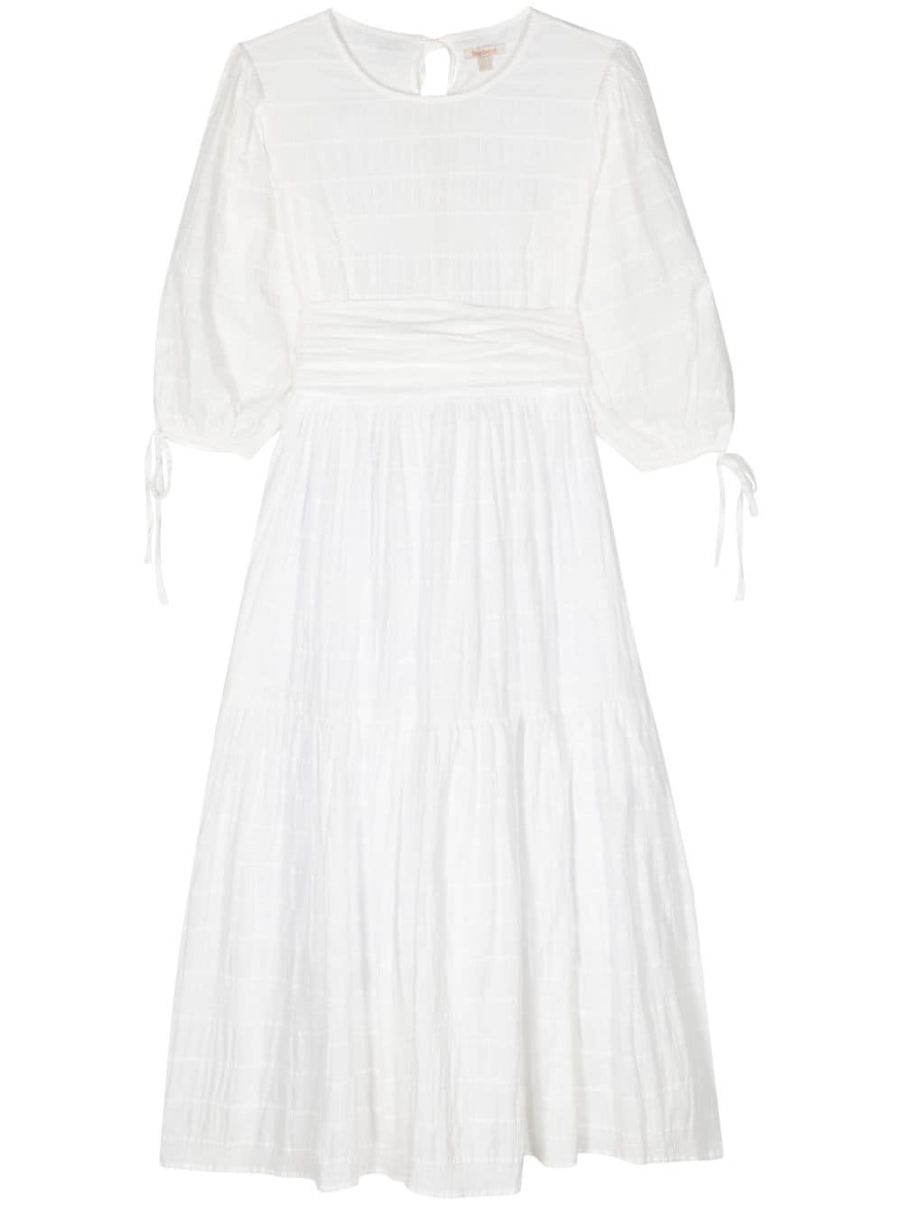 Barbour Kelburn midi tiered dress - White von Barbour