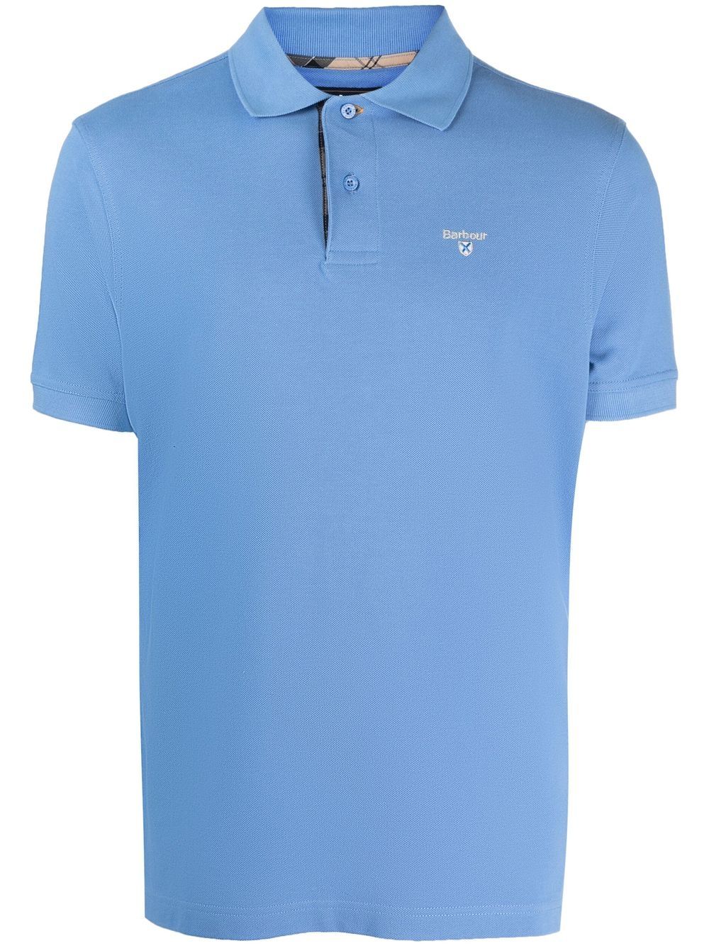 Barbour Tartan logo-embroidered polo shirt - Blue von Barbour