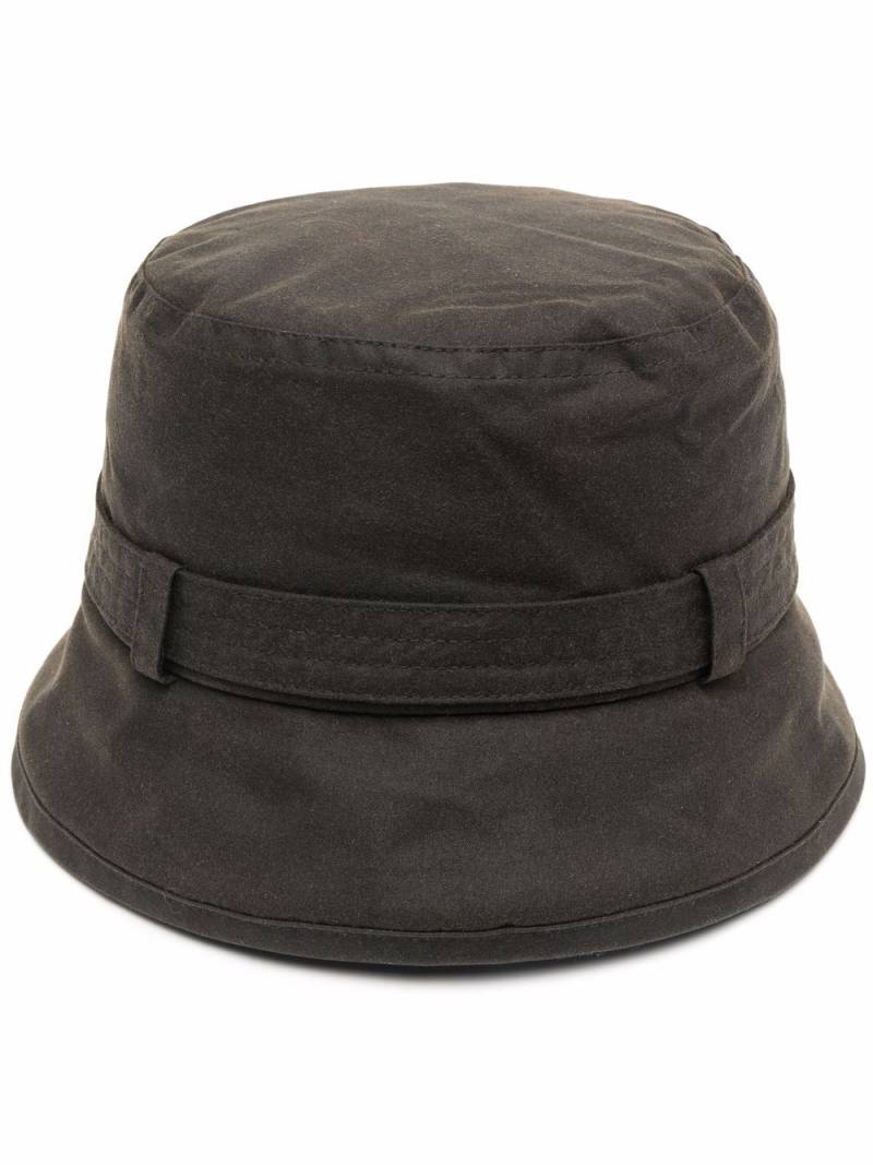 Barbour buckle-detail waxed bucket hat - Green von Barbour