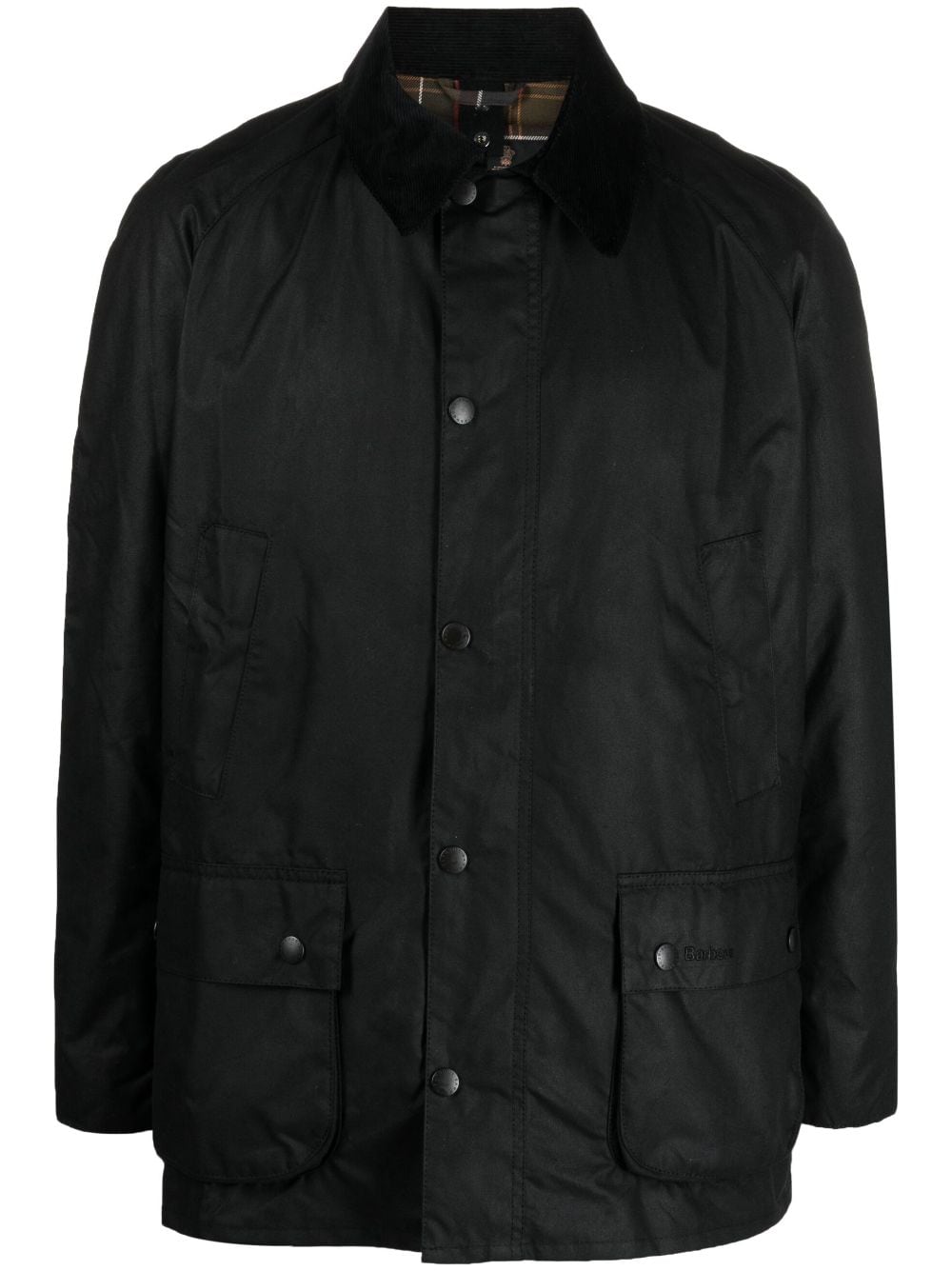 Barbour collared wax jacket - Black von Barbour