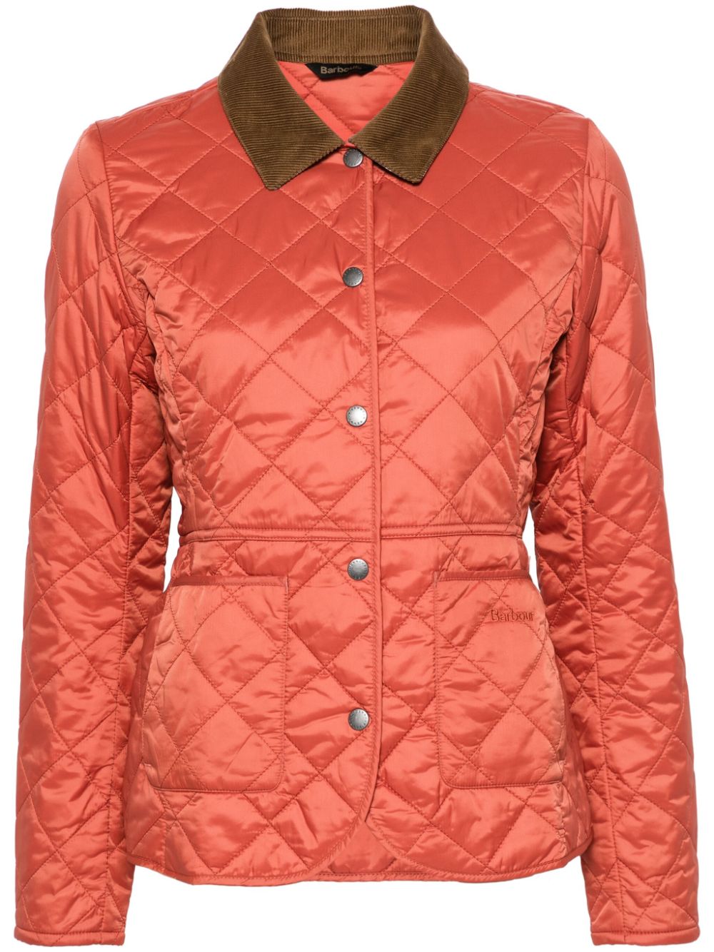 Barbour corduroy-collar quilted jacket - Orange von Barbour