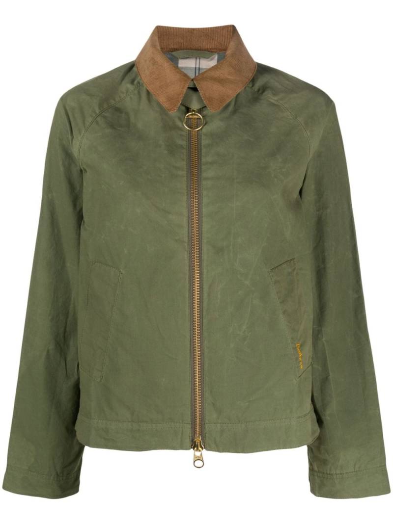 Barbour corduroy collar zip-up jacket - Green von Barbour