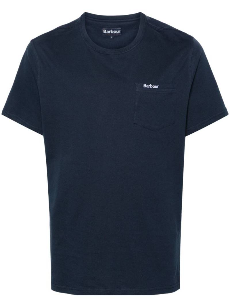 Barbour logo-embroidered cotton T-shirt - Blue von Barbour