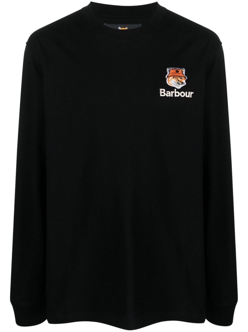 Barbour x Maison Kitsuné logo-embroidered cotton sweatshirt - Black von Barbour