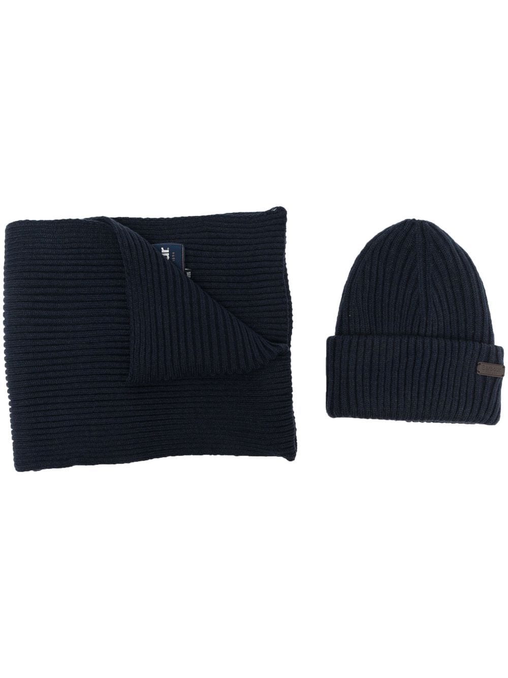 Barbour ribbed beanie set - Blue von Barbour