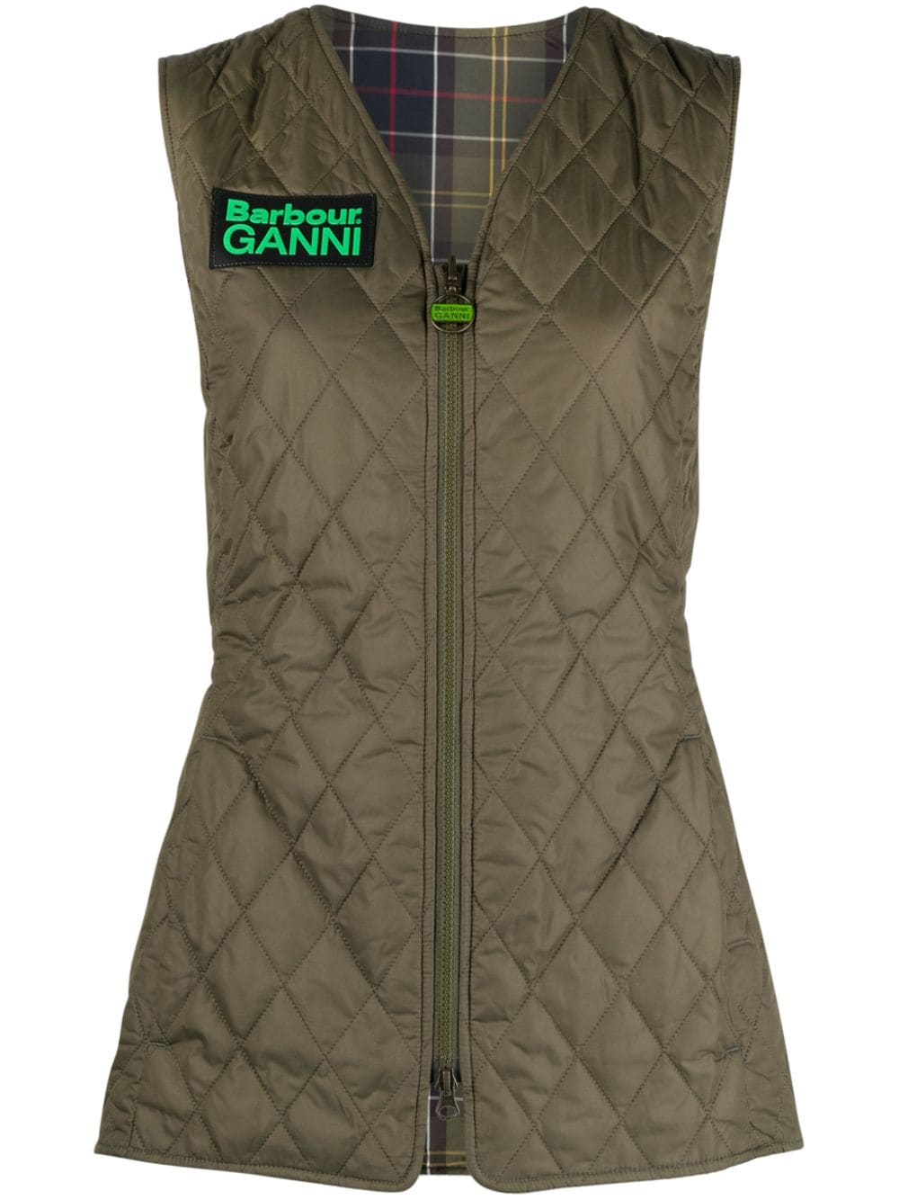 Barbour x Ganni Betty reversible gilet - Green von Barbour