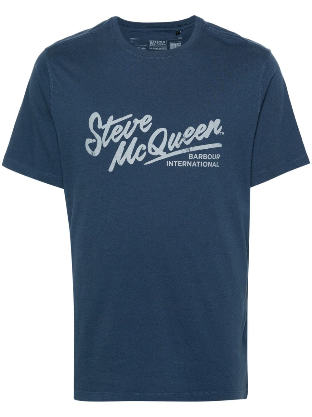 Barbour x Steve McQueen logo-print T-shirt - Blue von Barbour