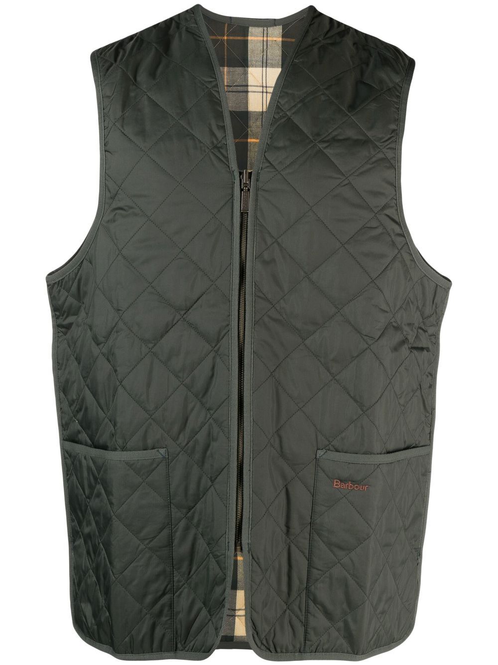 Barbour zip-up quilted gilet - Green von Barbour