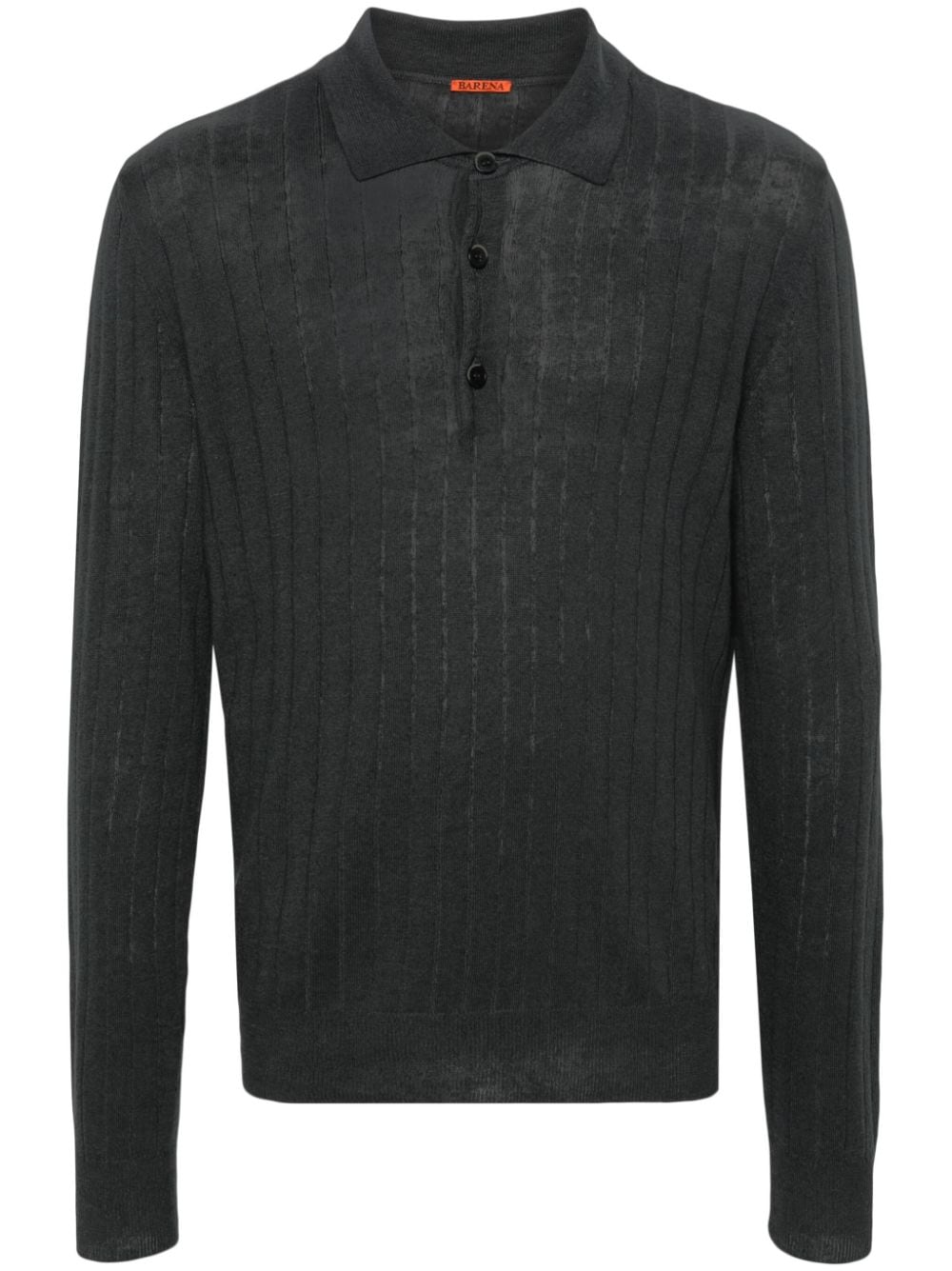 Barena long-sleeve knitted polo shirt - Grey von Barena