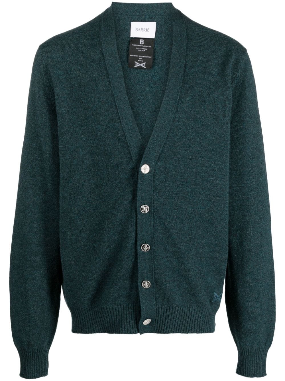 Barrie B Label logo-embroidered cashmere cardigan - Green von Barrie