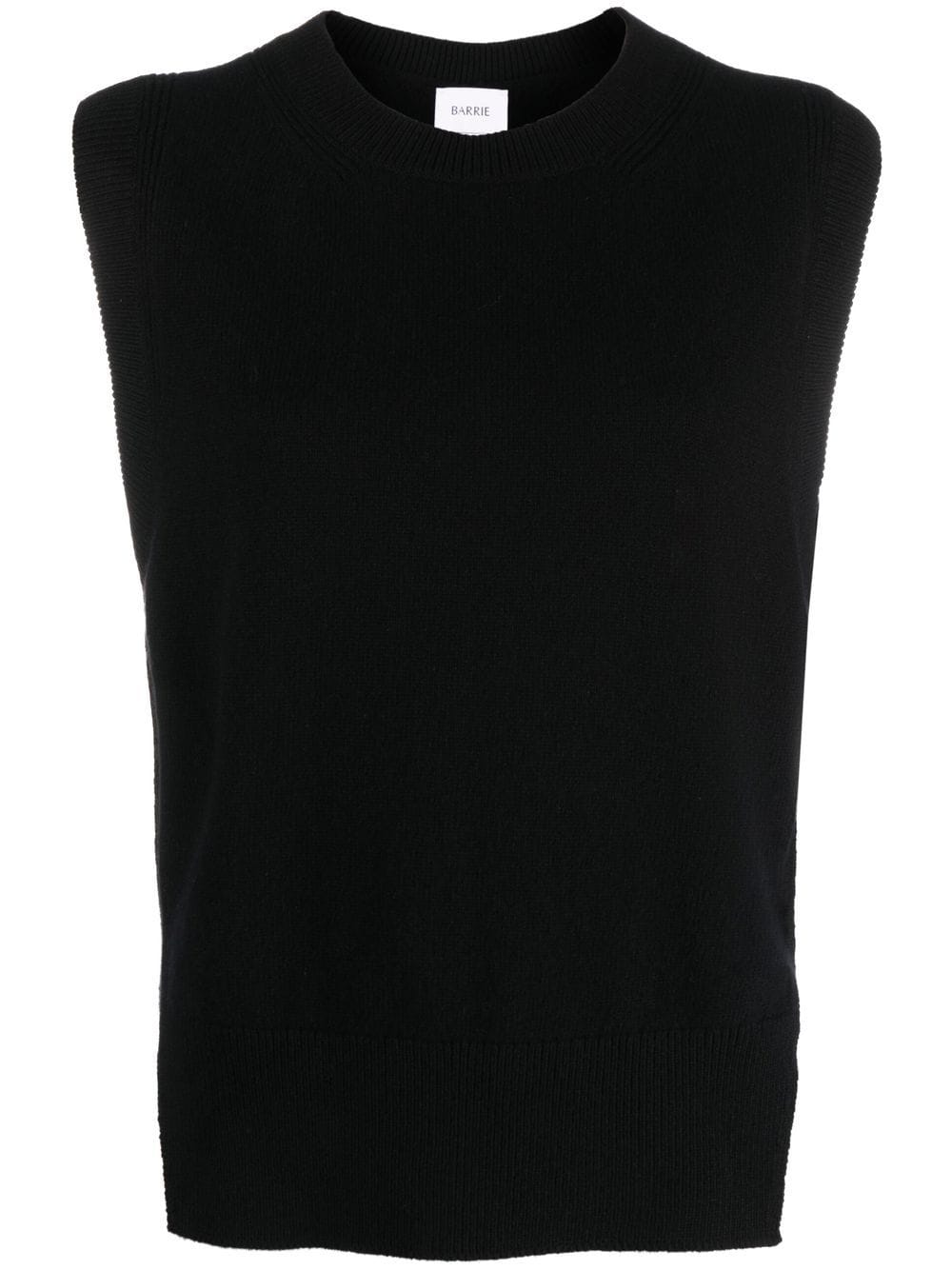 Barrie Iconic sleeveless cashmere jumper - Black von Barrie