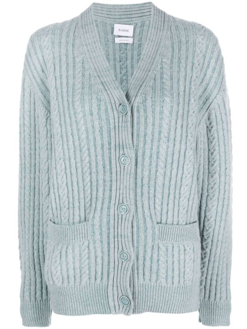 Barrie V-neck cable-knit cardigan - Blue von Barrie