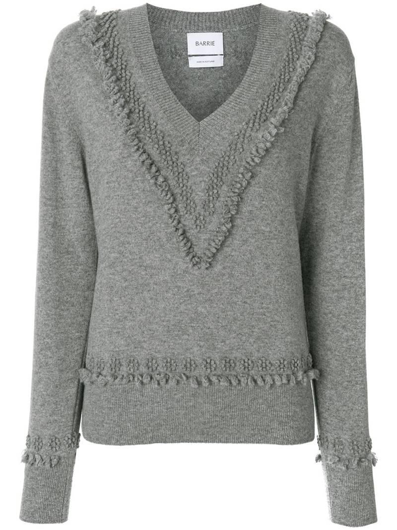 Barrie Romantic Timeless cashmere V neck pullover - Grey von Barrie