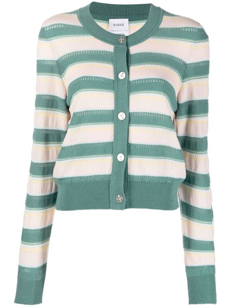 Barrie button-embellished striped cardigan - Green von Barrie