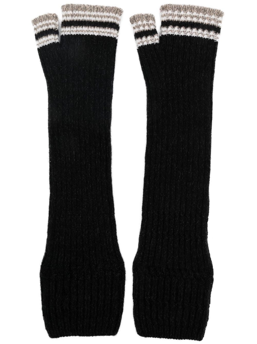 Barrie cashmere fingerless gloves - Black