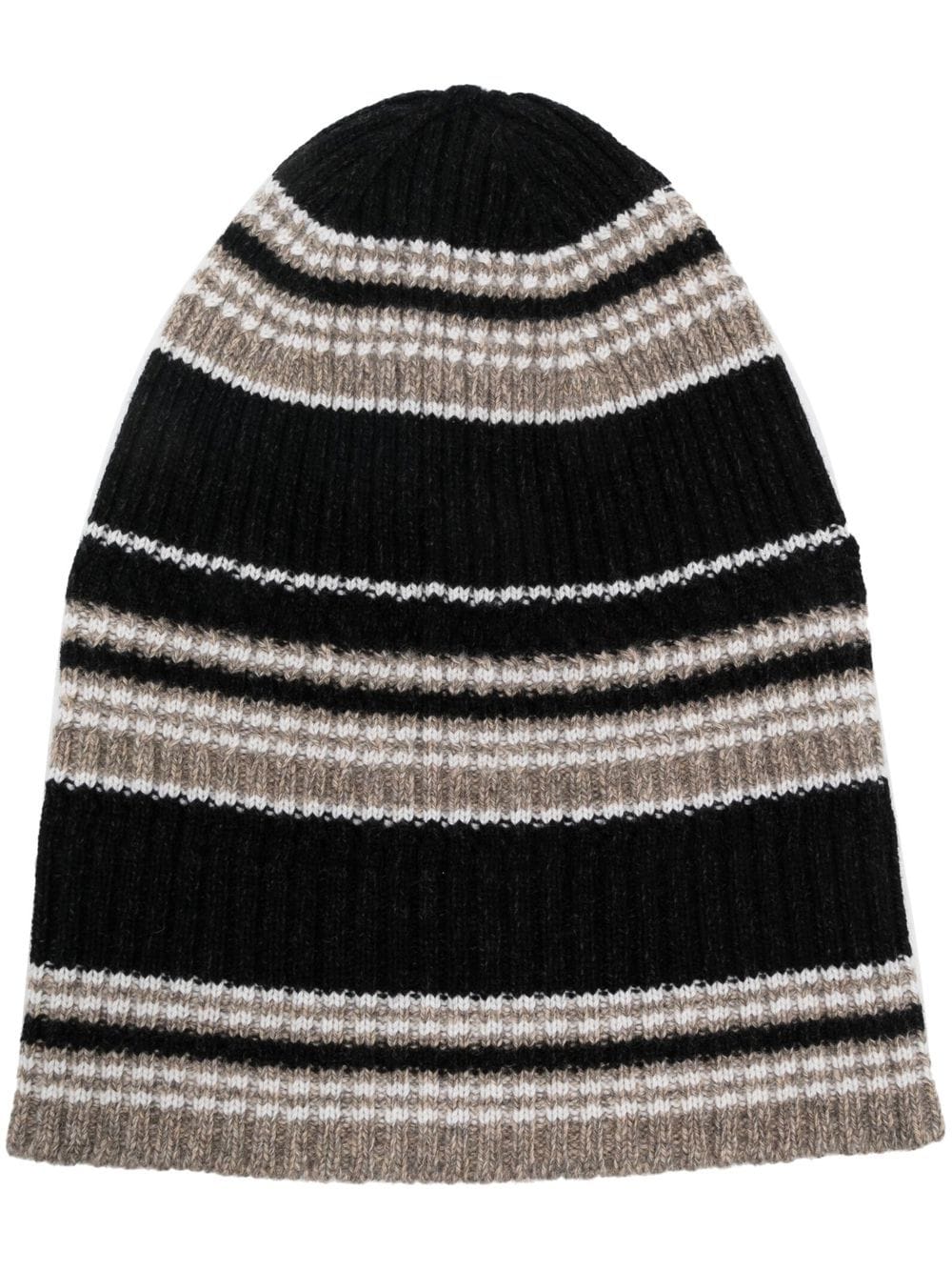 Barrie cashmere striped beanie hat - Black von Barrie