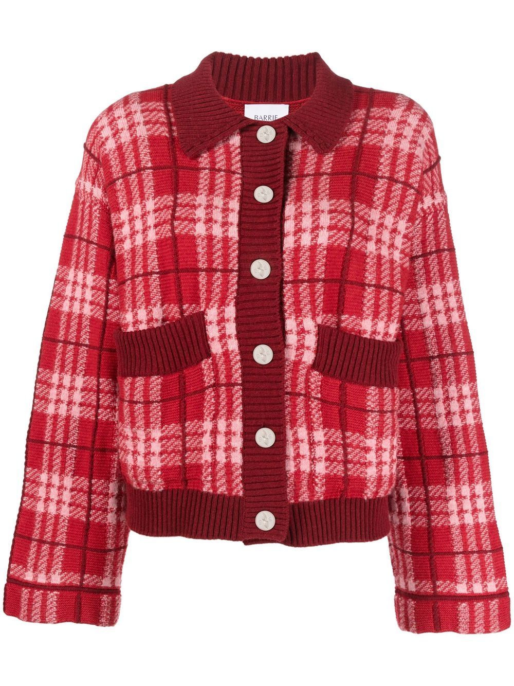 Barrie checked cashmere cardigan - Red von Barrie