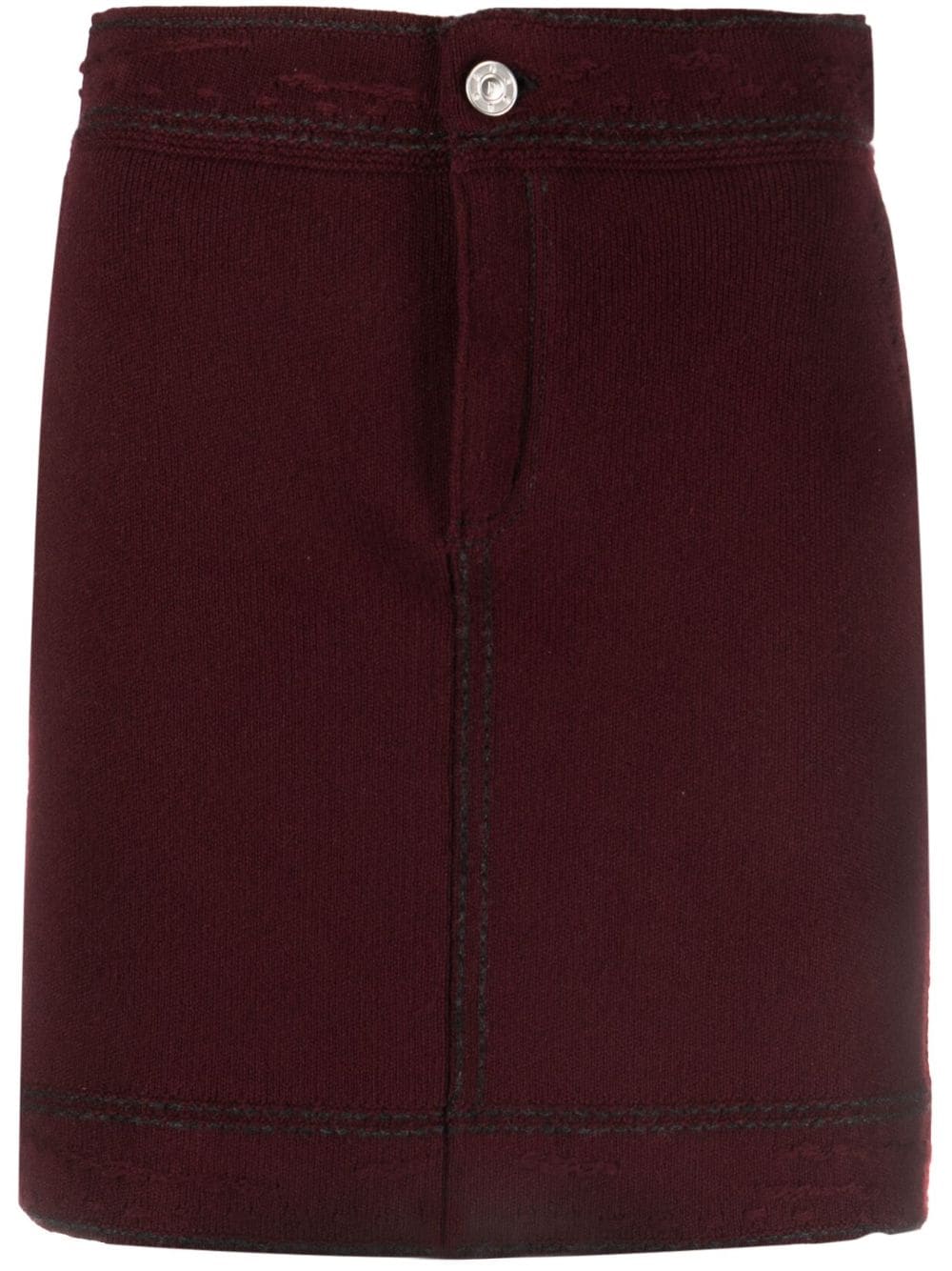 Barrie contrast-stitch denim-effect miniskirt - Red von Barrie