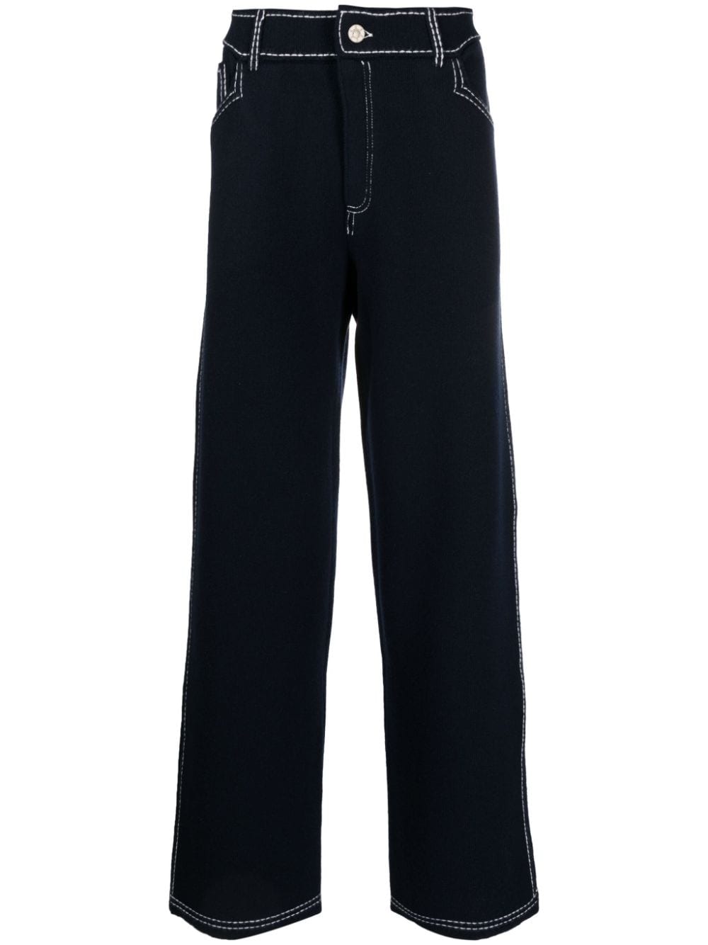 Barrie contrast-stitching denim-effect trousers - Blue von Barrie