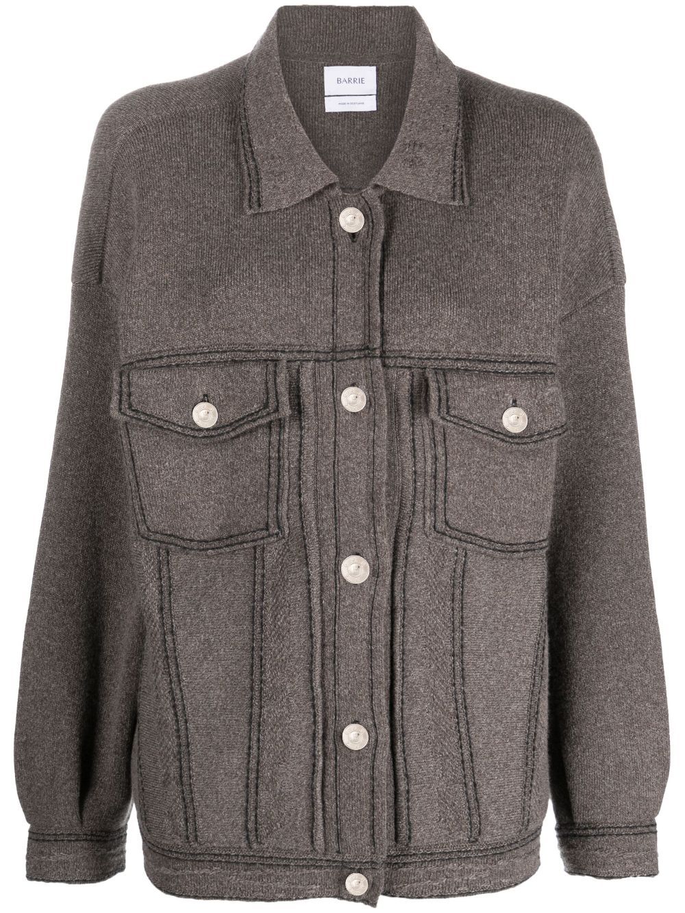 Barrie cotton-cashmere denim-effect jacket - Brown von Barrie