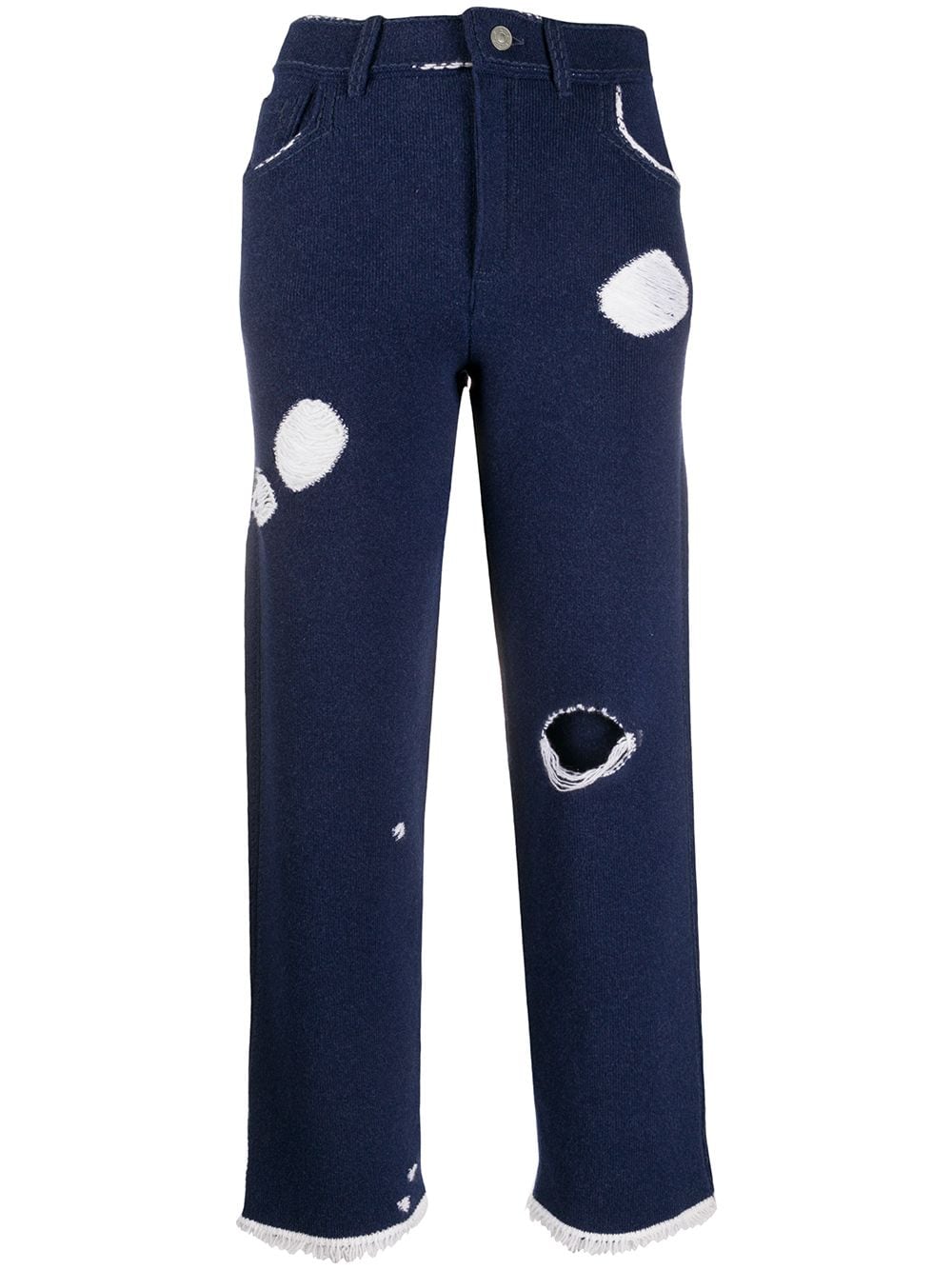 Barrie denim-inspired knitted boyfriend trousers - Blue von Barrie