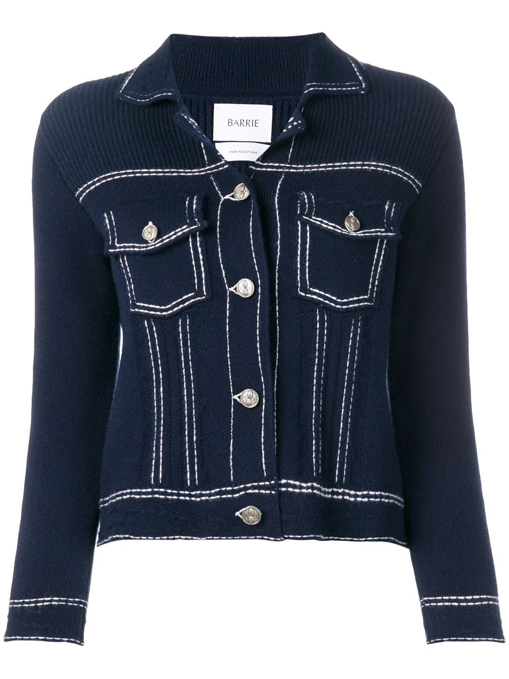 Barrie denim style knitted cardigan - Blue von Barrie