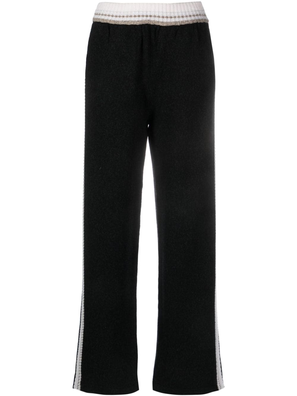 Barrie elasticated ribbed-knit track pants - Black von Barrie