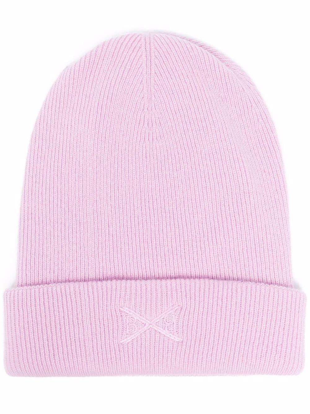 Barrie embroidered cashmere beanie - Purple von Barrie