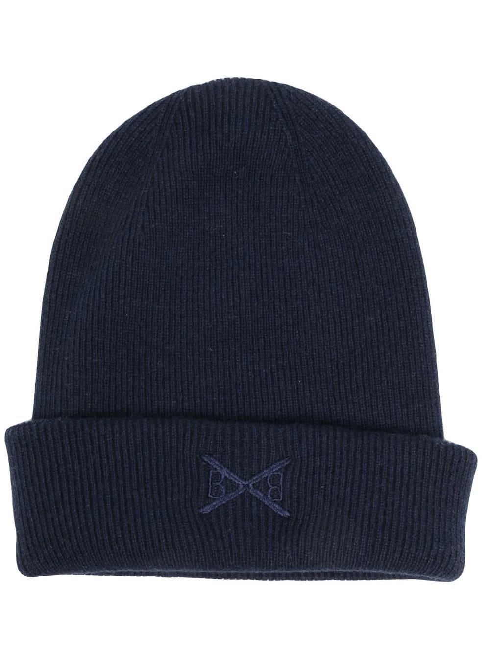 Barrie embroidered-logo knit beanie - Blue von Barrie