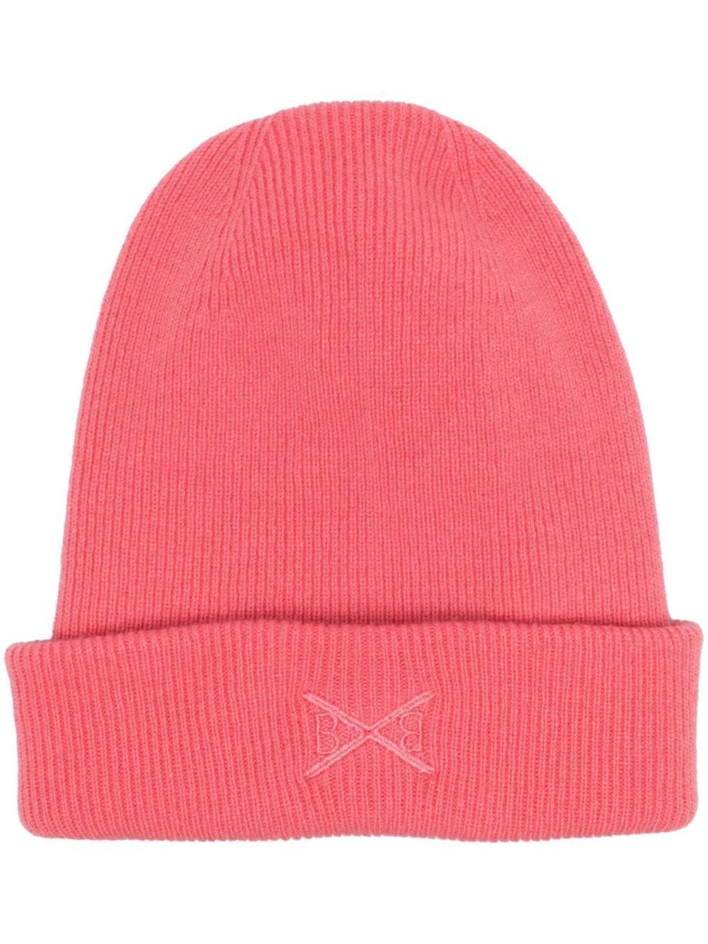 Barrie embroidered-logo knit beanie - Pink von Barrie