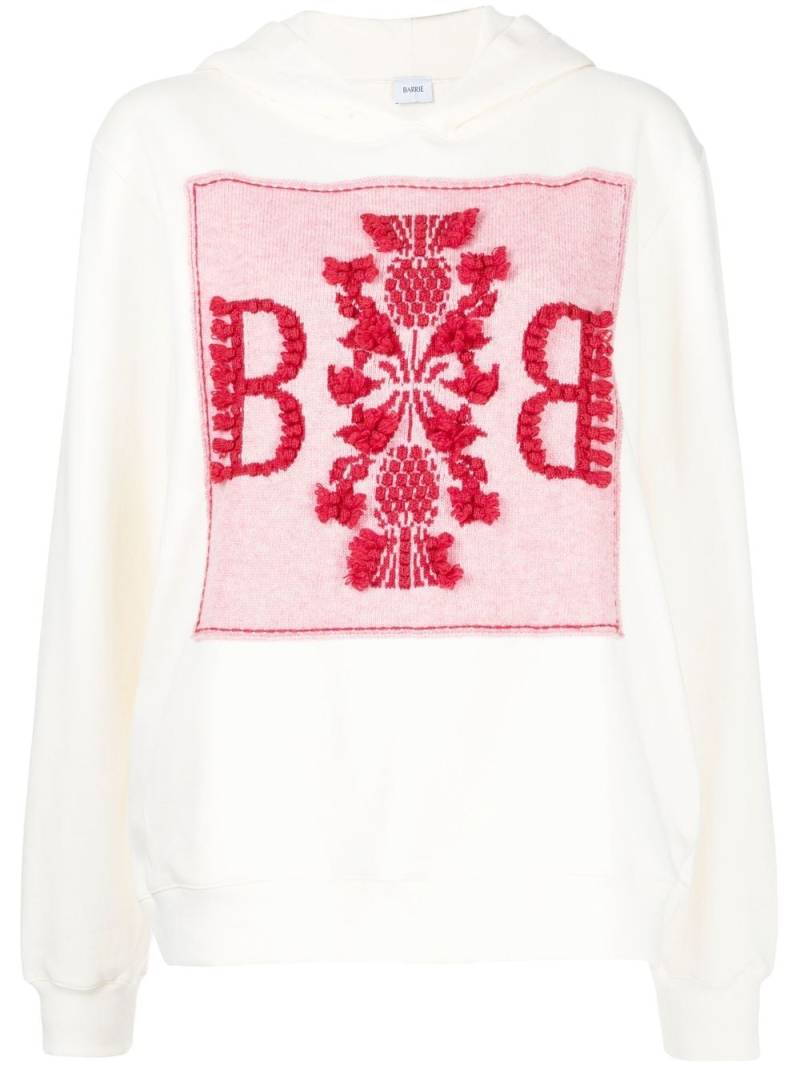 Barrie logo-patch cotton hoodie - Neutrals von Barrie